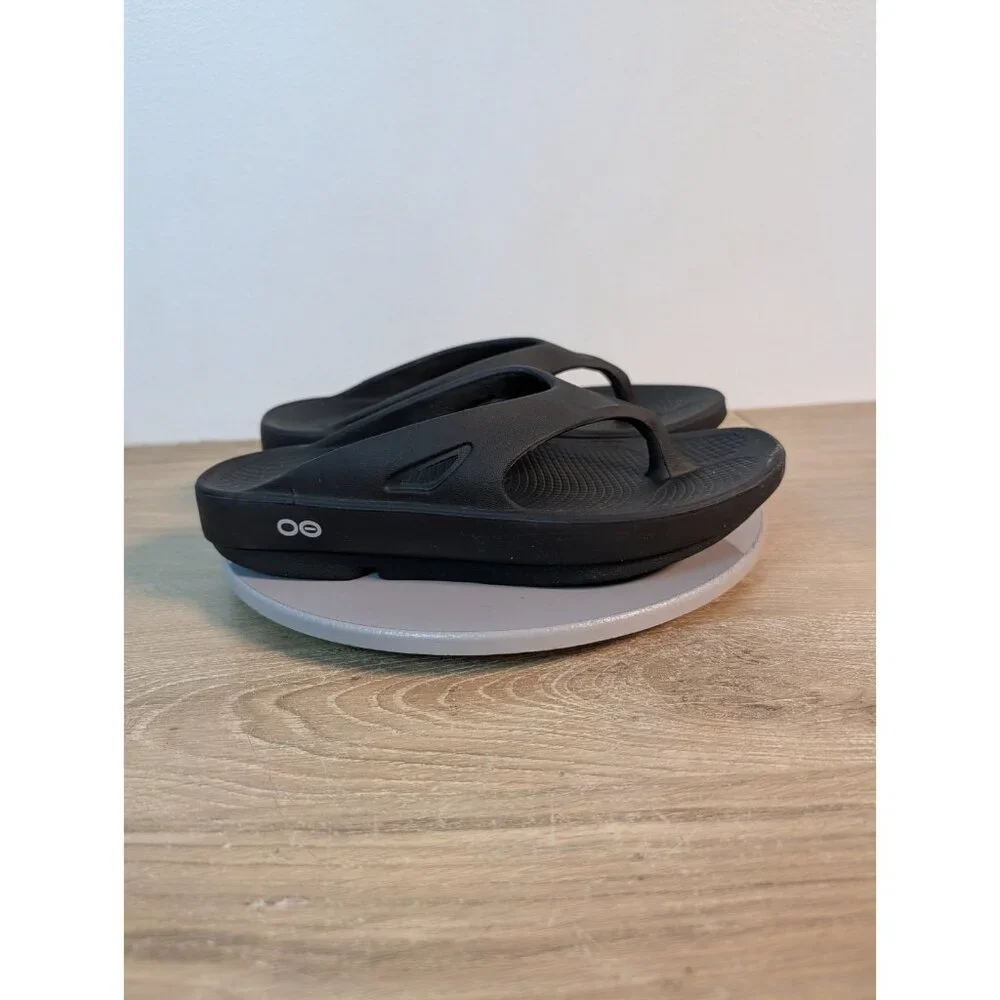 OOFOS Mens OORIGINAL Sandal Slide Flip Flop Thong Black Casual Size M5 W7